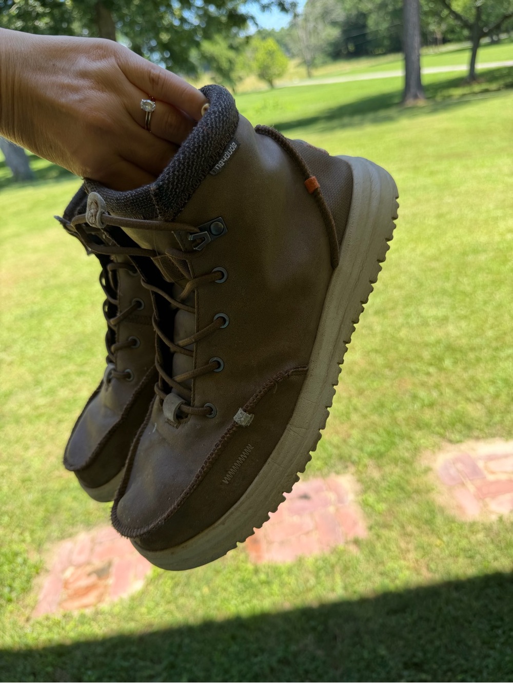 Hey Dude Men's Brown Lace-Up Outdoor Boots